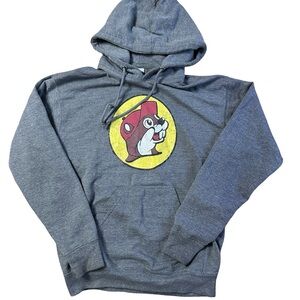 Buc-ee’s Gray Hoodie Small Classic Beaver Logo Basic Comfy Oversized Gas Station